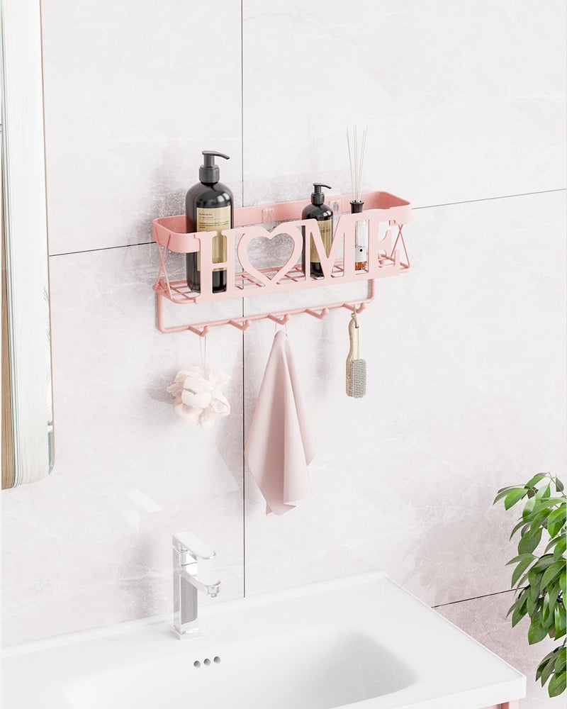 OHOBABY Key Holder for Wall - Adhesive Key Rack with 5 Key Hooks, 11.02" L×2.75" W×4.92" H, Key and Mail Organizer Wall Mount, Key Hanger for Wall, Entryway, House, Living Room Decor(Pink) - Image 4